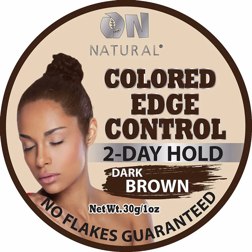 On Natural Edge Control Colored Hair Gel -Dark Brown 1oz