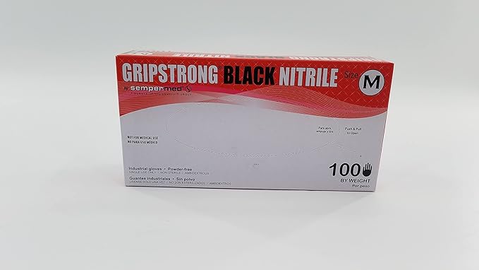 Gripstrong Black Gloves 100ct