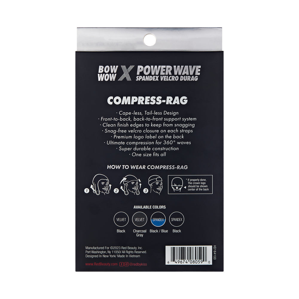 Red Premium Bow Wow Power Wave Compress-Rag Spandex Durag