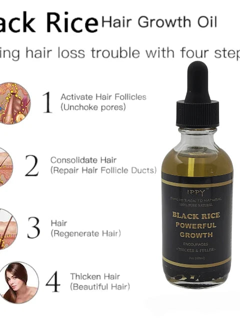 Ippy Black Rice Powerful Growth Oil 2oz