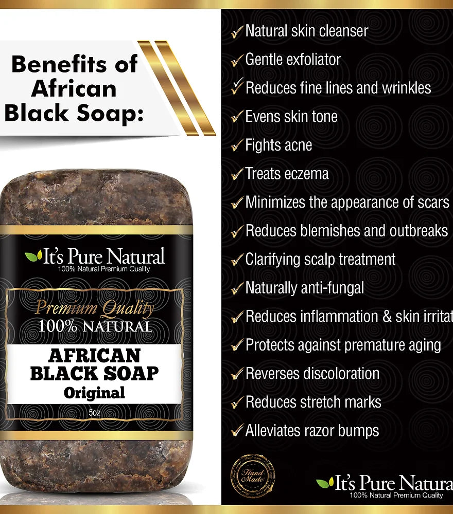 It's Pure Natural African Black Soap Original 5oz