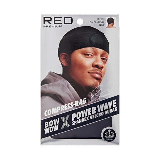Red Premium Bow Wow Power Wave Compress-Rag Spandex Durag
