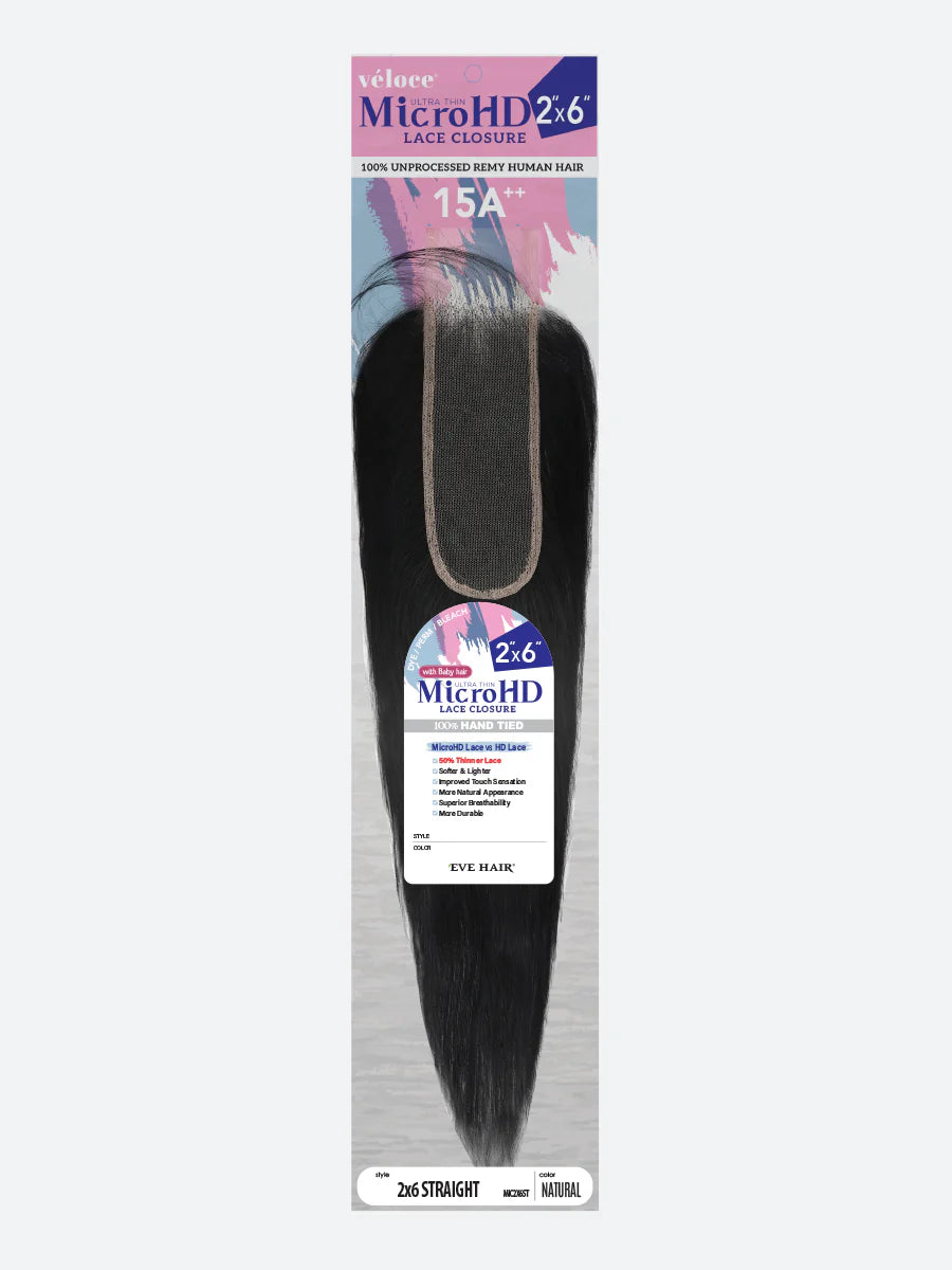 Eve Veloce 2X6 Micro HD Closure -Straight
