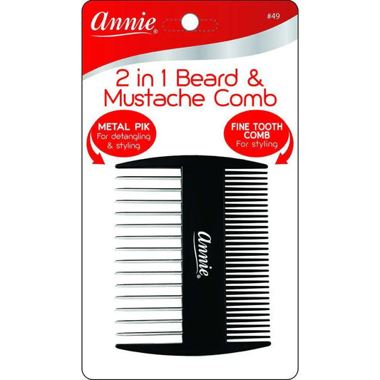 Annie 2 in 1 Beard and Mustache Comb