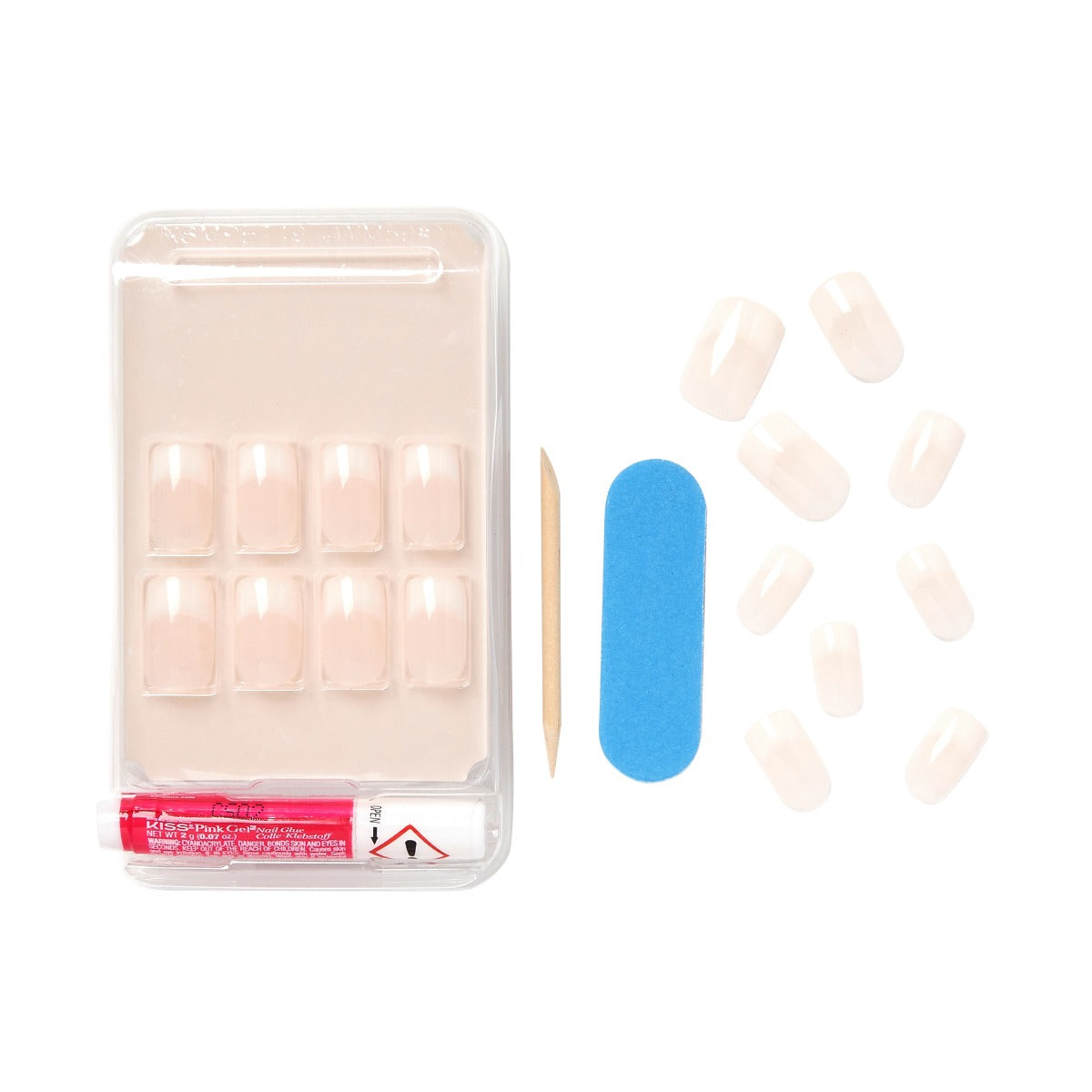 Kiss Salon Acrylic French Nude Nails -Cashmere KAN03