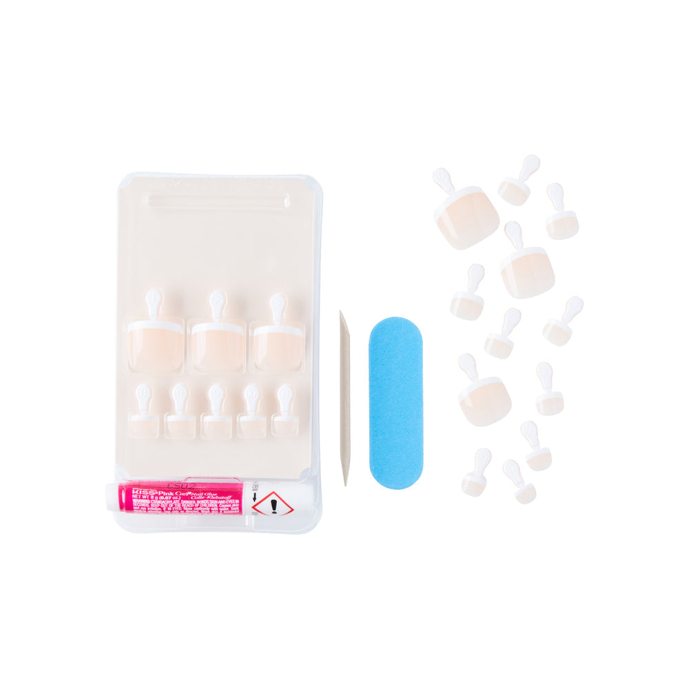 KISS Salon Acrylic French Toenails -Walk Away