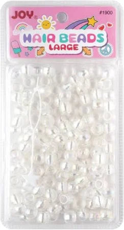 Large clear iridescent beads